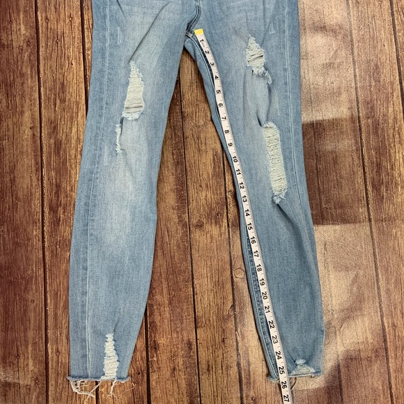 Guess Distressed Denim Skinny Overalls - Picture 5 of 8